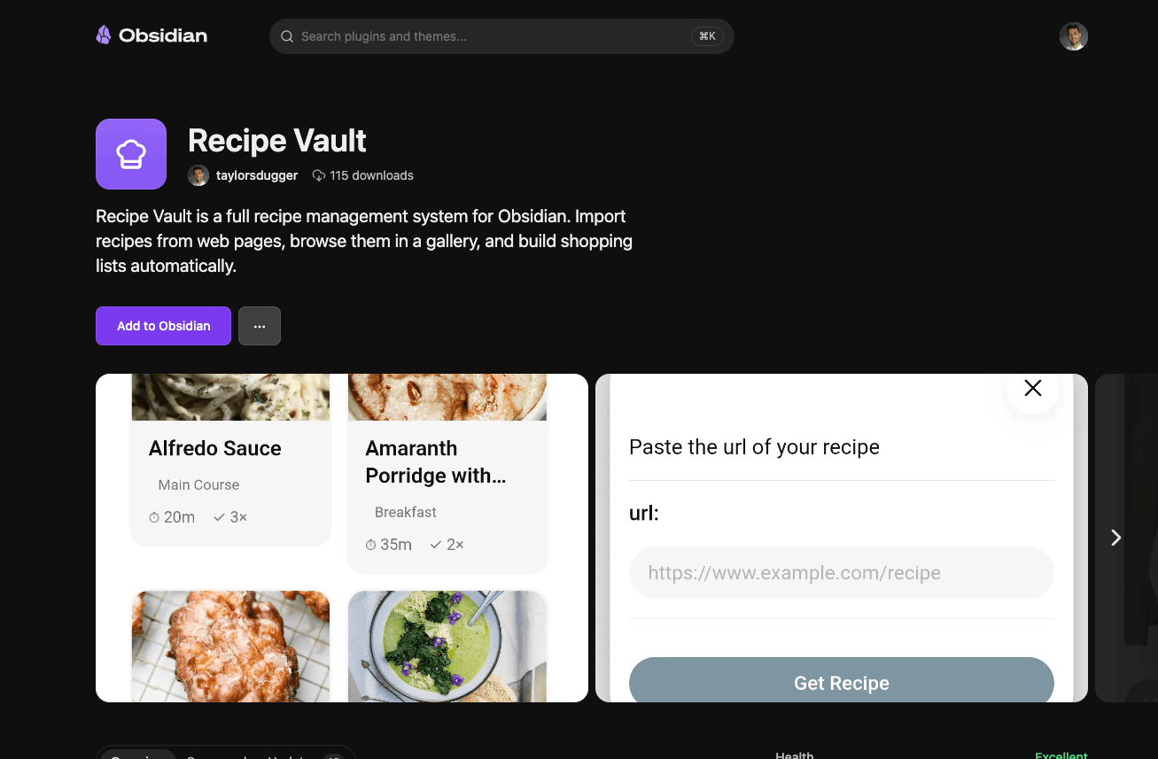 Recipe Vault preview